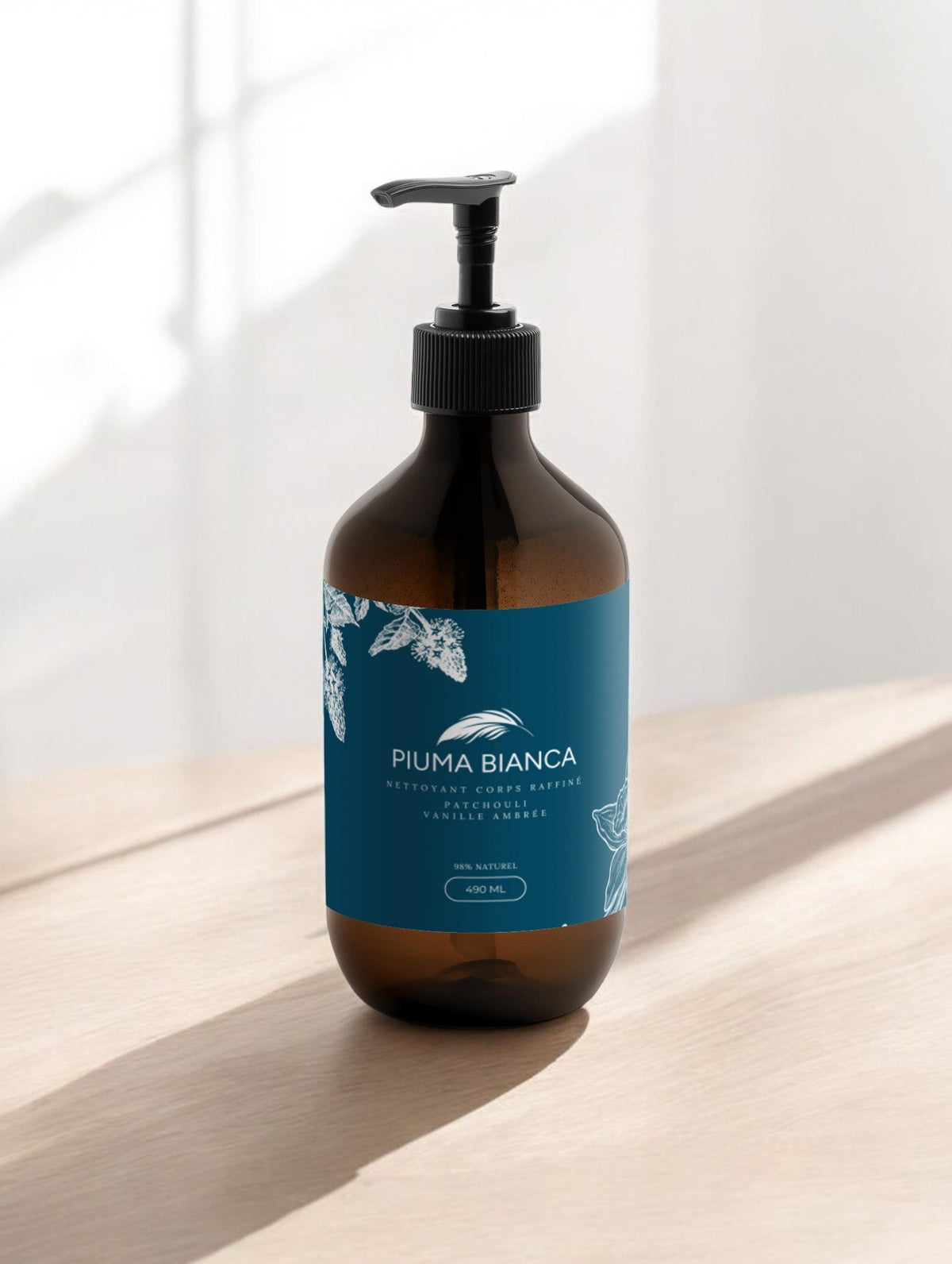 Nettoyant Corps - Patchouli & Vanille Ambrée - Piuma Bianca
