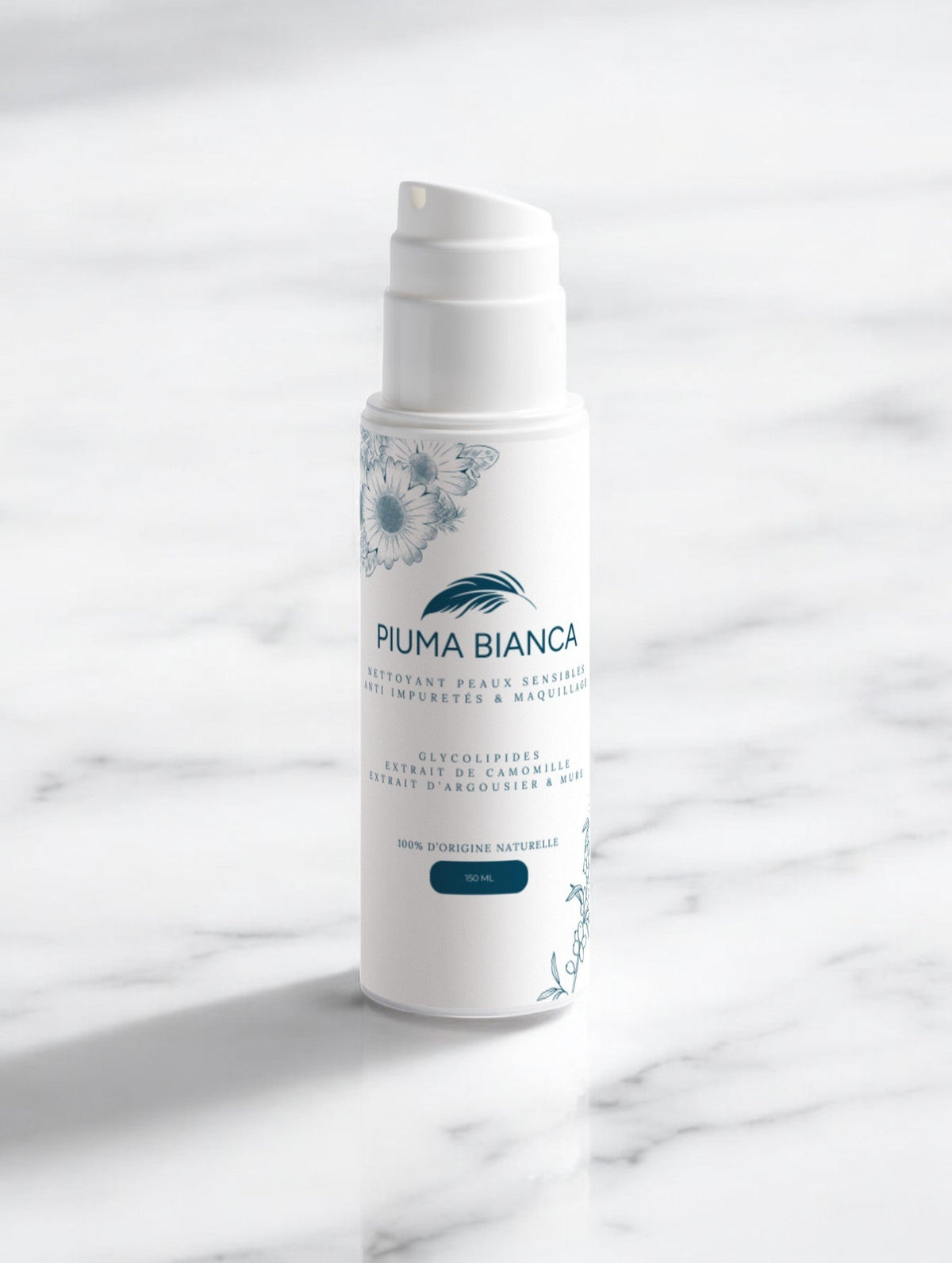 Nettoyant Peaux Sensibles - Anti Impureté & Maquillage - Piuma Bianca